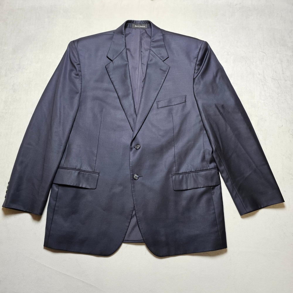 Laurel Ralph Lauren Wool Mens 44R Dark Navy‎ Blue Two Button Blazer Suit Jacket